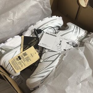 Salomon White and Silver Athletic Shoes